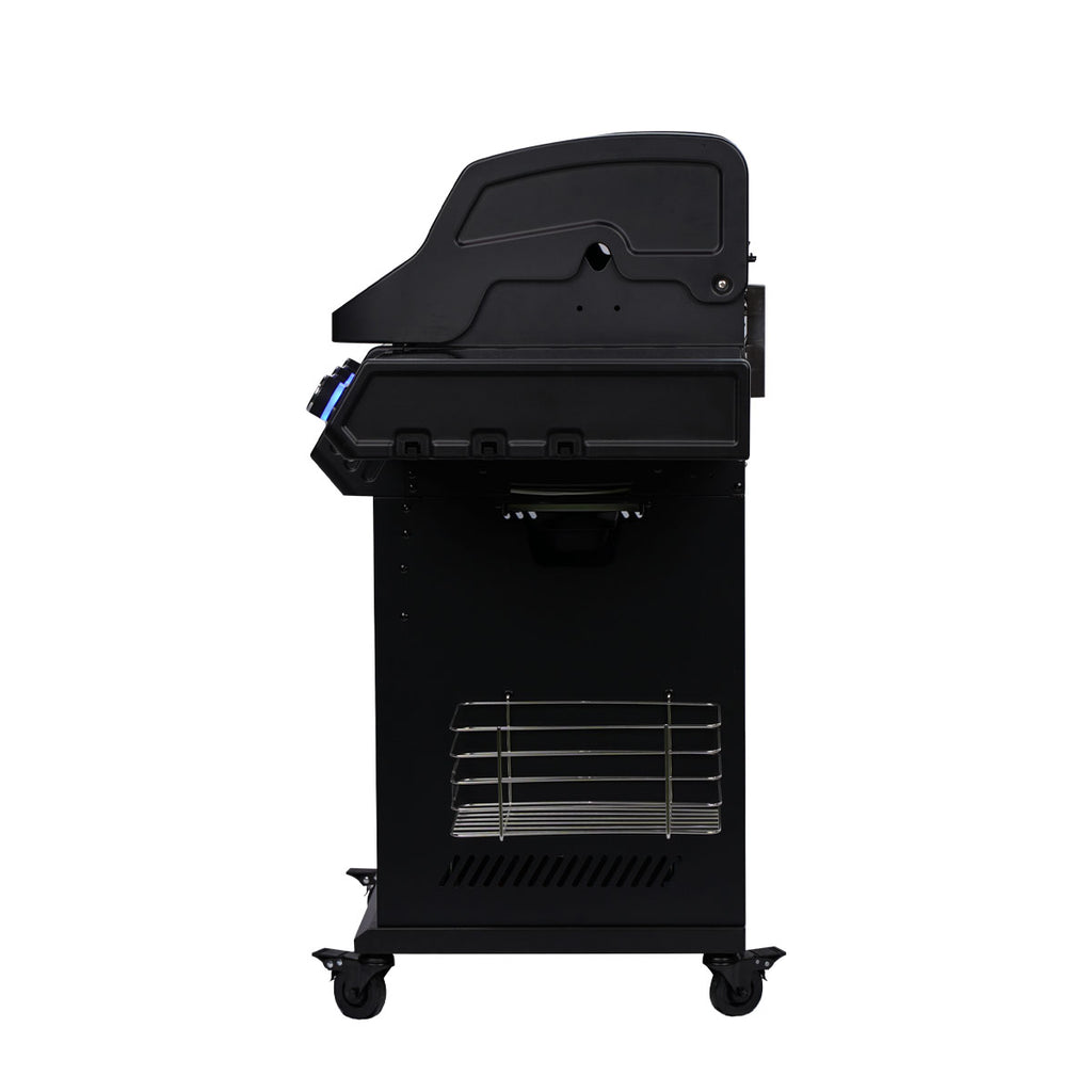 Gassgrill S-318 Pro svart sidebrenner bakbrenner bundle - SANTOS