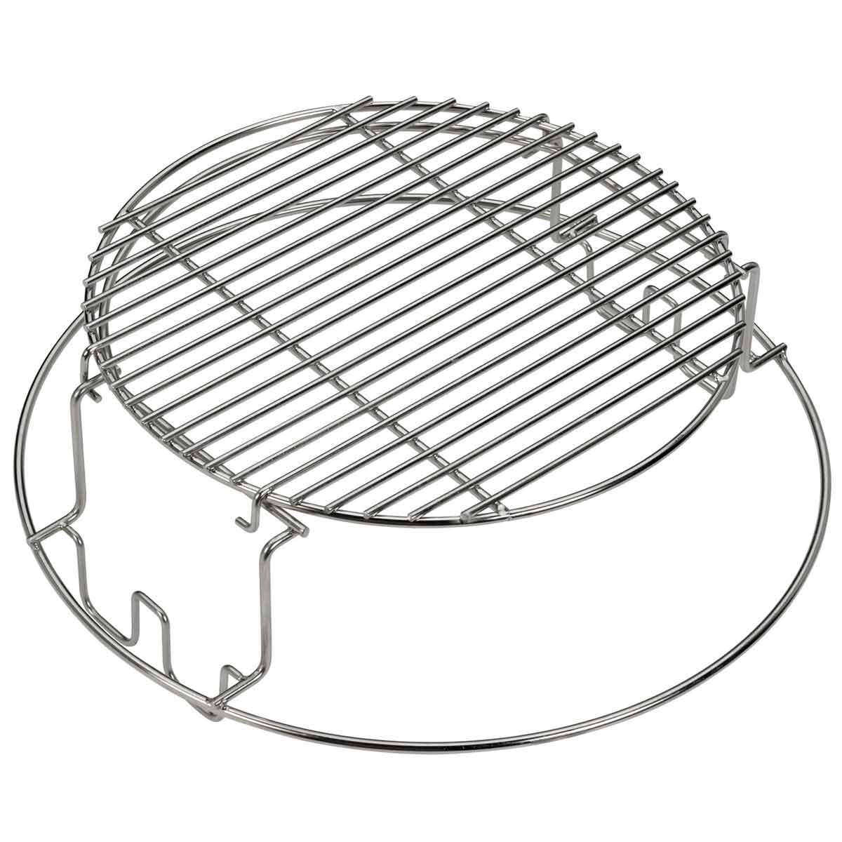 2-delt ristforhøyer med rustfritt stål rist Large - Big Green Egg forside