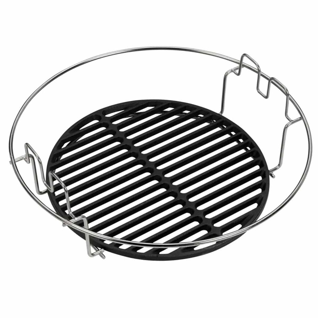 Oversikt over 2-delt ristforhøyer med rustfritt stål rist Large - Big Green Egg