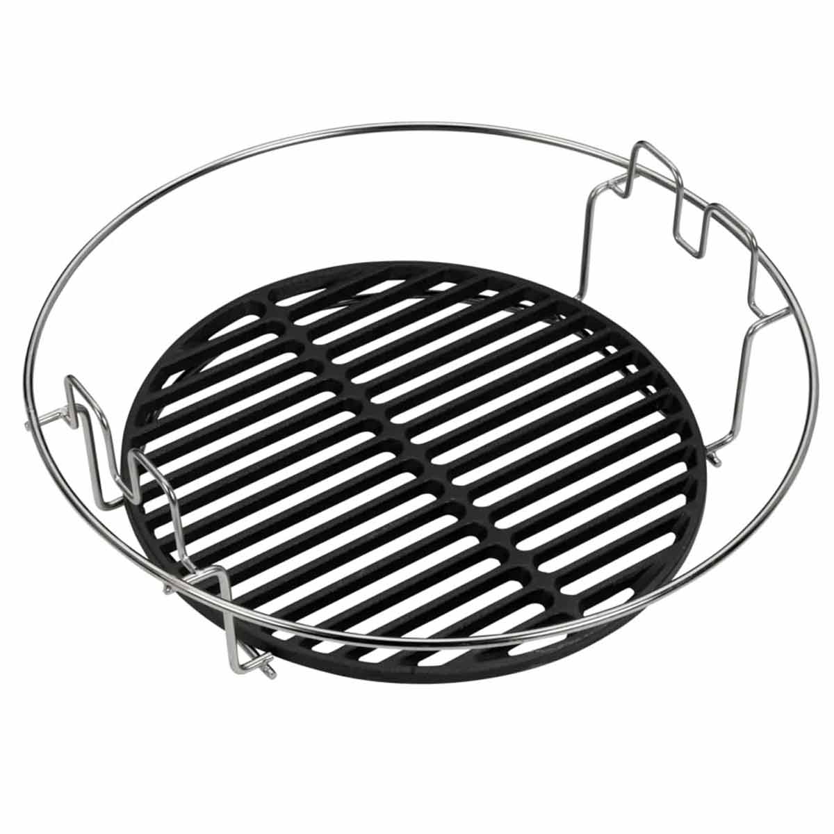 Oversikt over 2-delt ristforhøyer med rustfritt stål rist Large - Big Green Egg