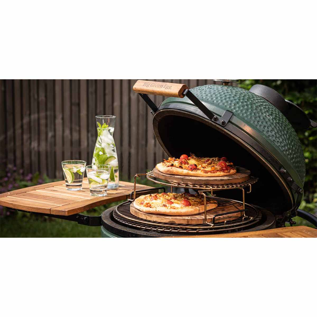 2-delt ristforhøyer med rustfritt stål rist XL - Big Green Egg detalj av rustfritt stål rist