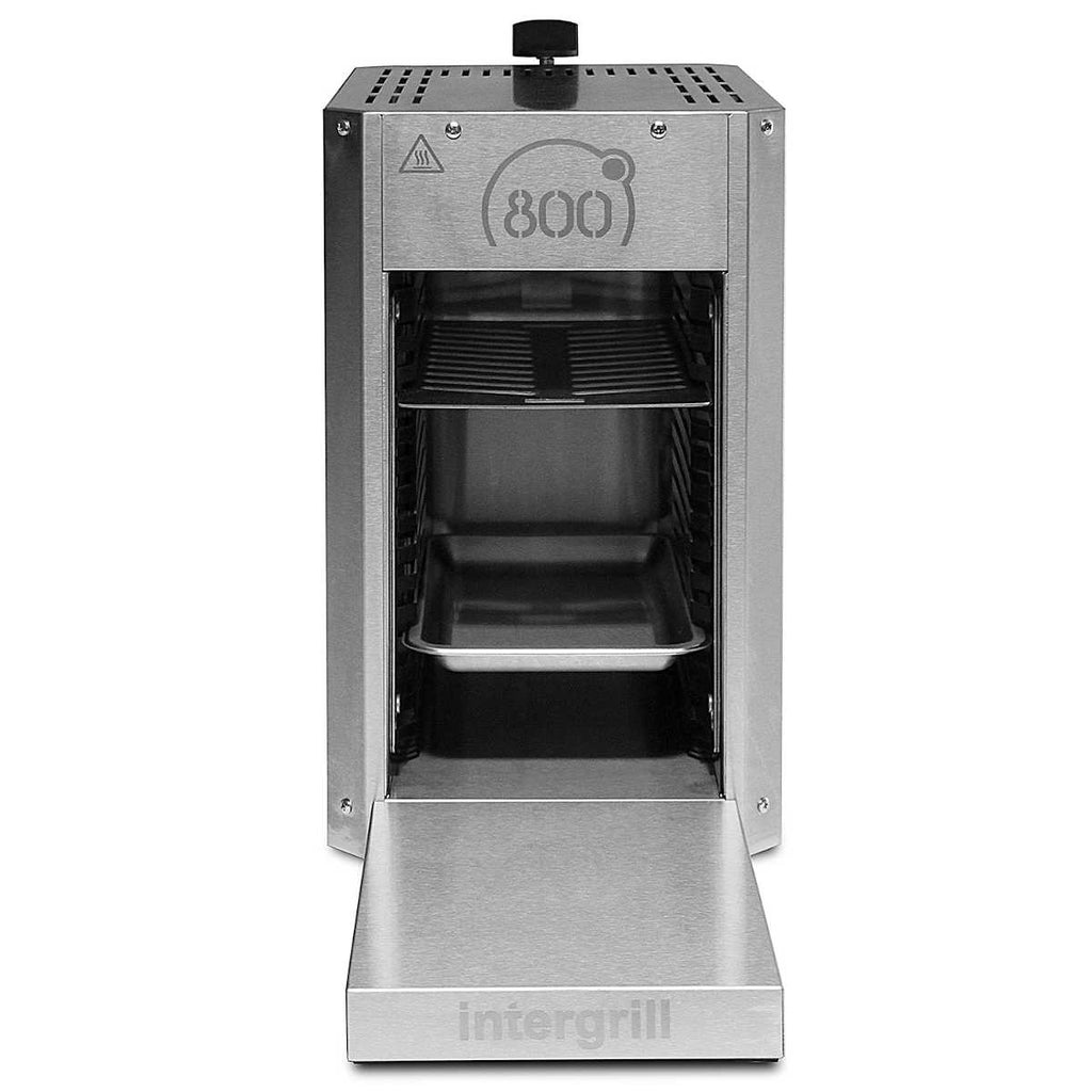 Nærbilde av kontrollpanel på 800° ovnsgrill Pure rustfritt stål 3,5 kW