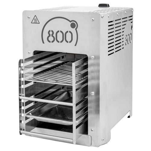 Bakside av 800° ovnsgrill rustfritt stål 3,5 kW