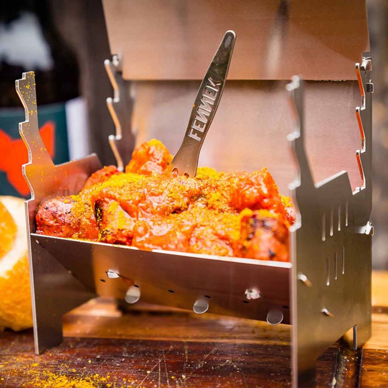 Fennek Grill Mini – Miniatyr kullgrill i rustfritt stål