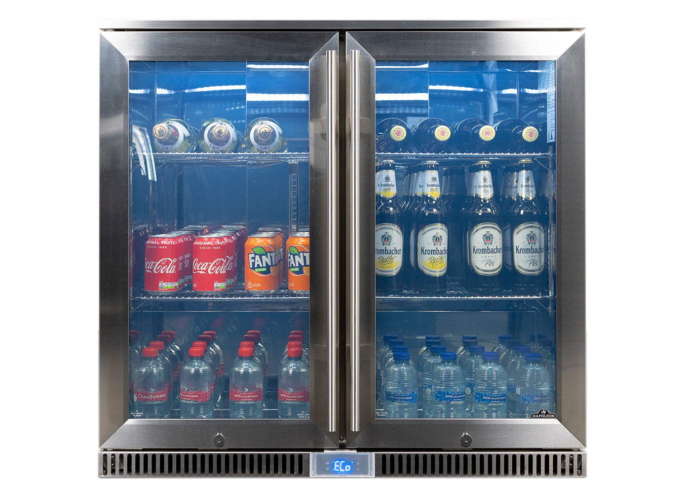 Napoleon Outdoor - Kühlschrank, 210 Liter, 2-türig mit Doppelverglasung und LED Beleuchtung - wasserdicht nach IP24