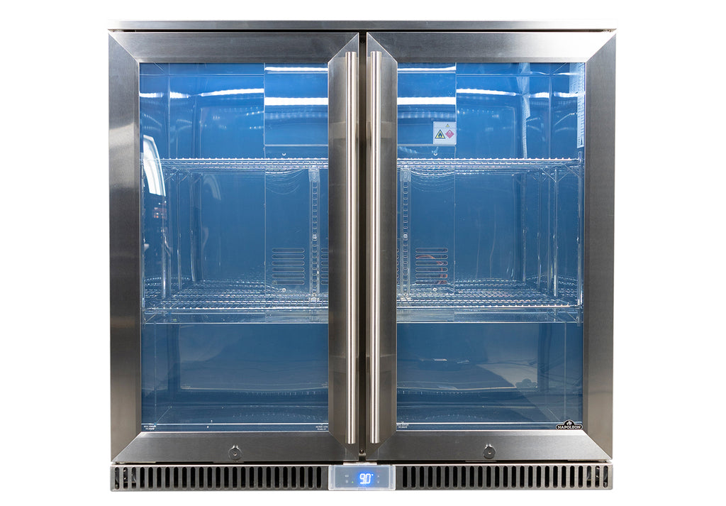 Napoleon Outdoor - Kühlschrank, 210 Liter, 2-türig mit Doppelverglasung und LED Beleuchtung - wasserdicht nach IP24