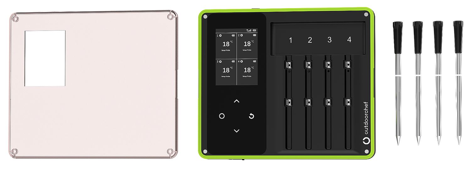 Trådløst steketermometer Easy Check Quadro Bluetooth 4 sonder - Outdoorchef