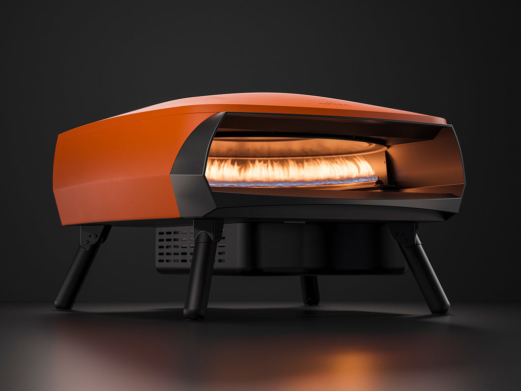 Witt Pizzaofen Gas Etna Fermo 16" matt orange - inkl. Pizzaschieber 36 cm + Pizzawender