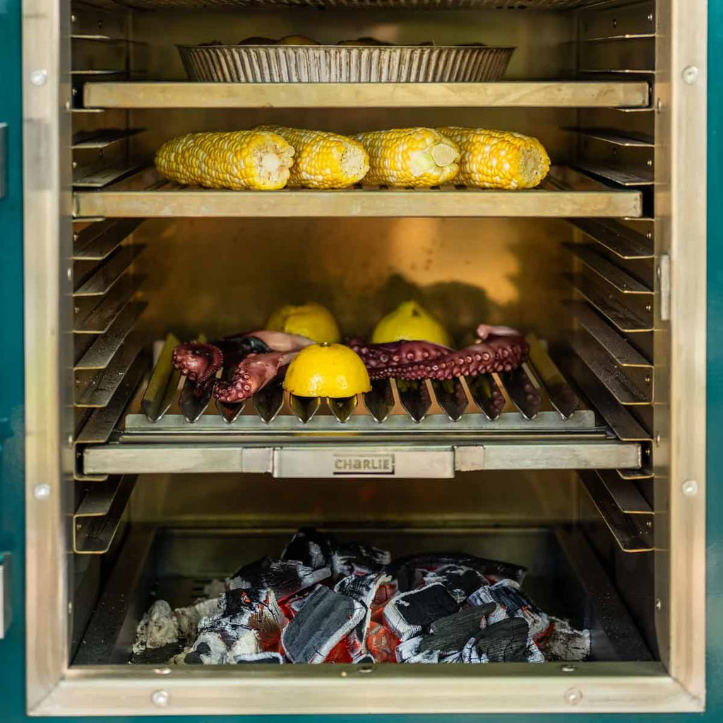 Montert Argentinsk parrilla grillrist rustfritt stål - Charlie Oven