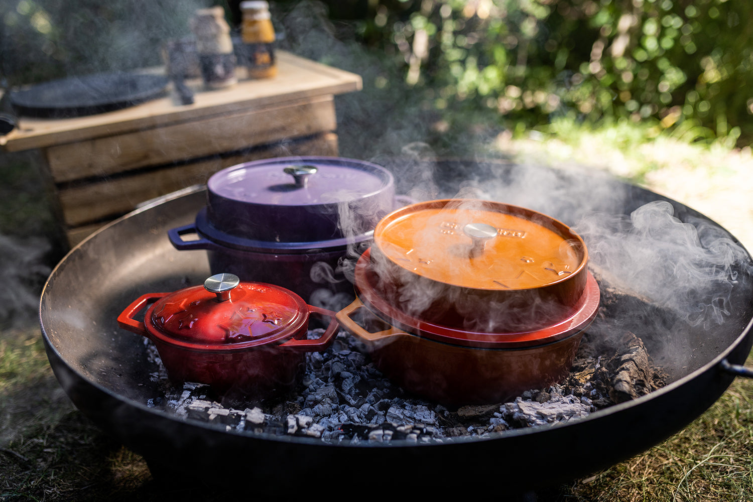 Bålpanne 120 cm stål - Grillfürst bakside
