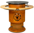 Bålpanne Bandit FirePlace 57 cm med BBQ Disk bambus forfra