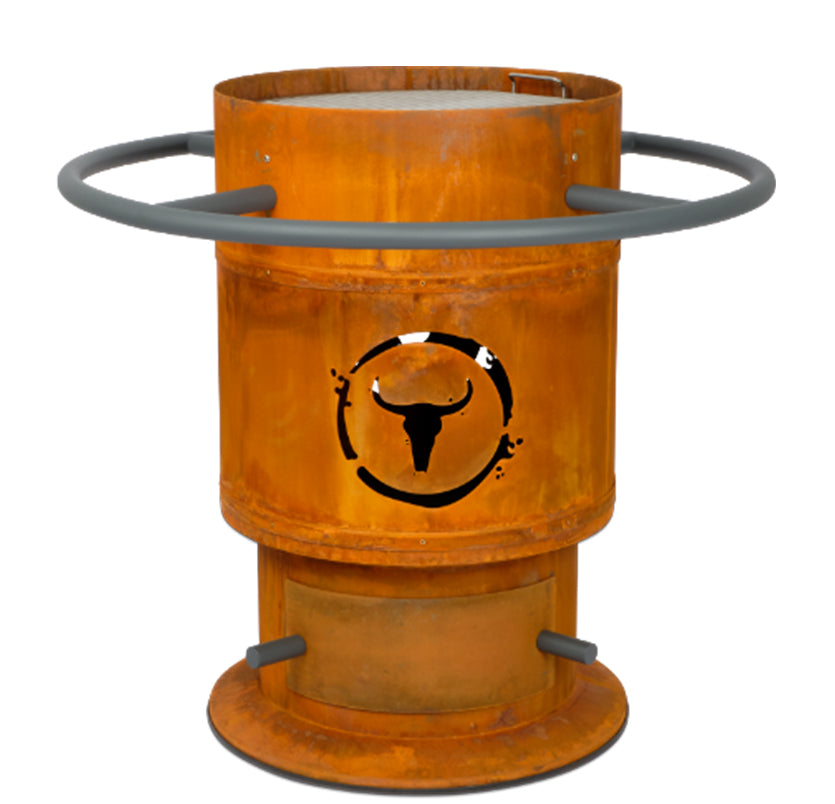 Bålpanne Bandit FirePlace 57 cm med BBQ Disk bambus bakside