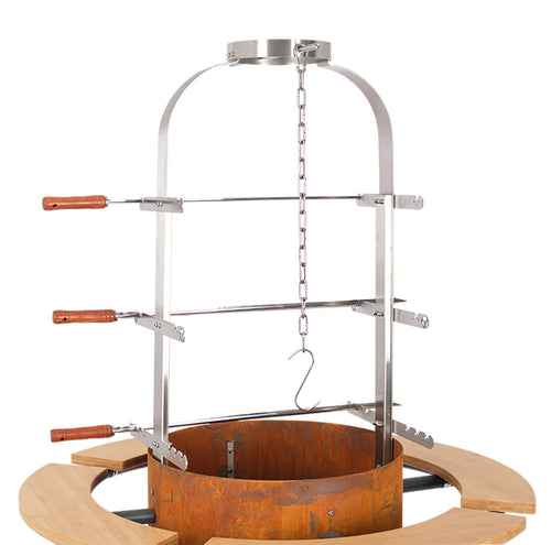 Bålpanne Bandit FirePlace 57 cm med Asado-oppsats bambus bakside