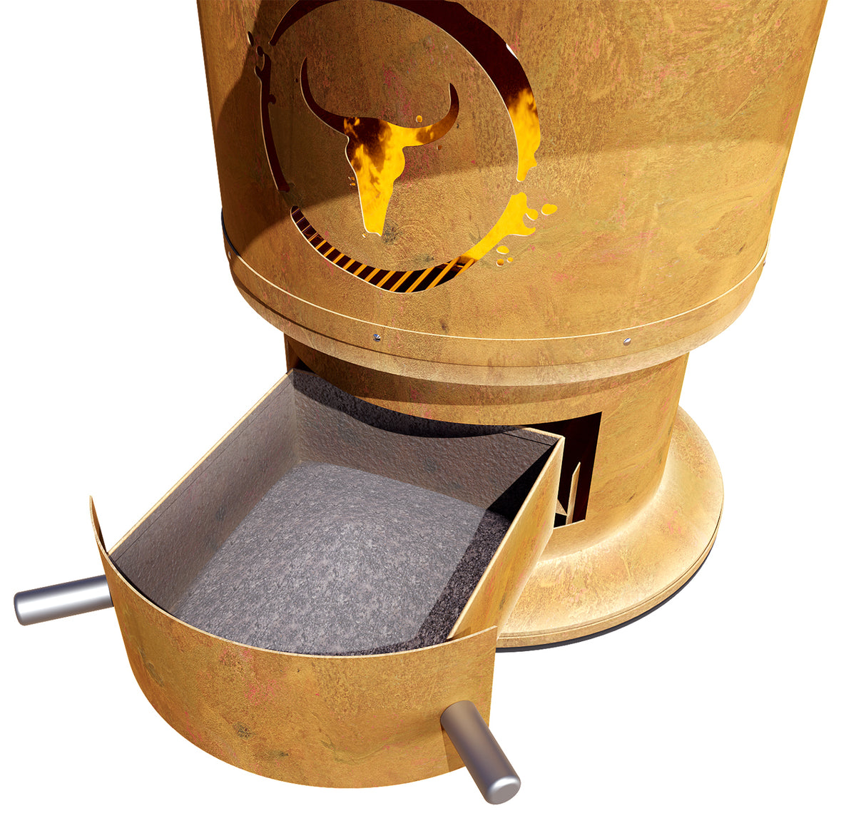 Nærbilde av Asado grilloppsats på Bålpanne Bandit FirePlace 57 cm