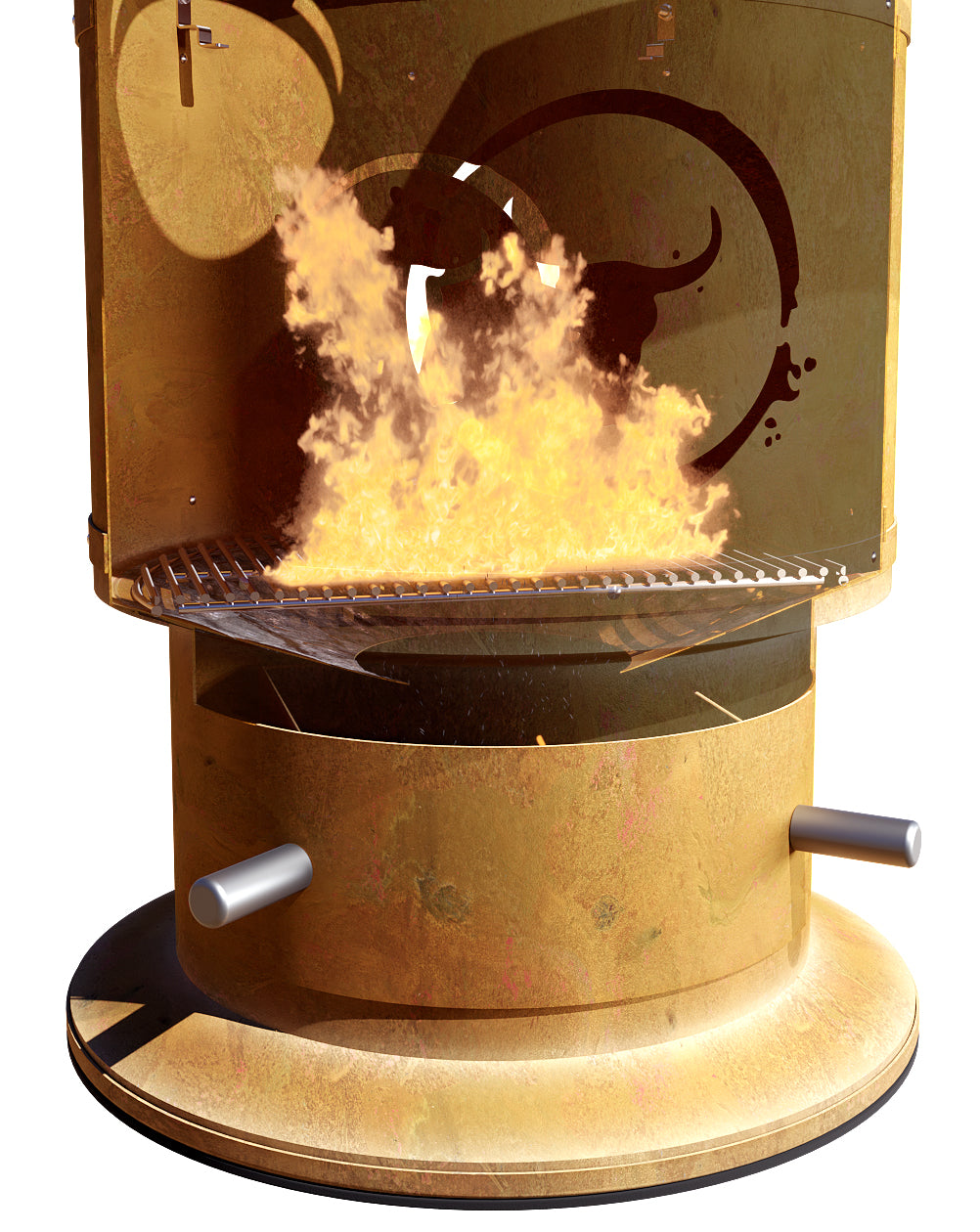 Montert Bålpanne Bandit FirePlace 57 cm med BBQ Disk 75 cm med PaperBlank avlastningsbrett