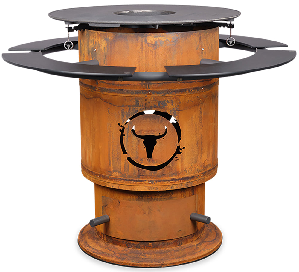 Bålpanne Bandit FirePlace 57 cm med BBQ Disk 75 cm forfra