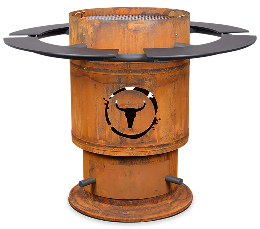 Bålpanne Bandit FirePlace 57 cm med hyller sett forfra