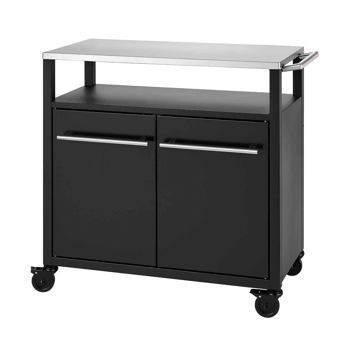 BBQ Cart med 2 dører matt svart - SANTOS detalj av håndtak
