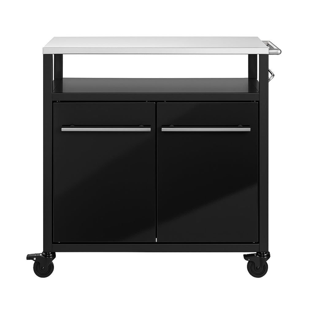 BBQ Cart med 2 dører all black blank - SANTOS bakside