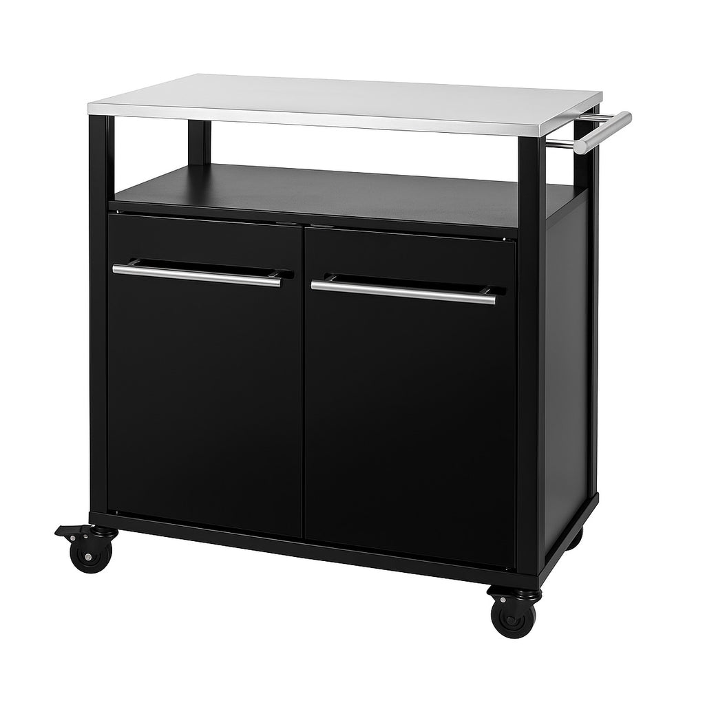 BBQ Cart med 2 dører all black blank - SANTOS nærbilde av hjul