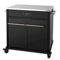 BBQ Cart med skuff og dører all black blank - SANTOS forfra