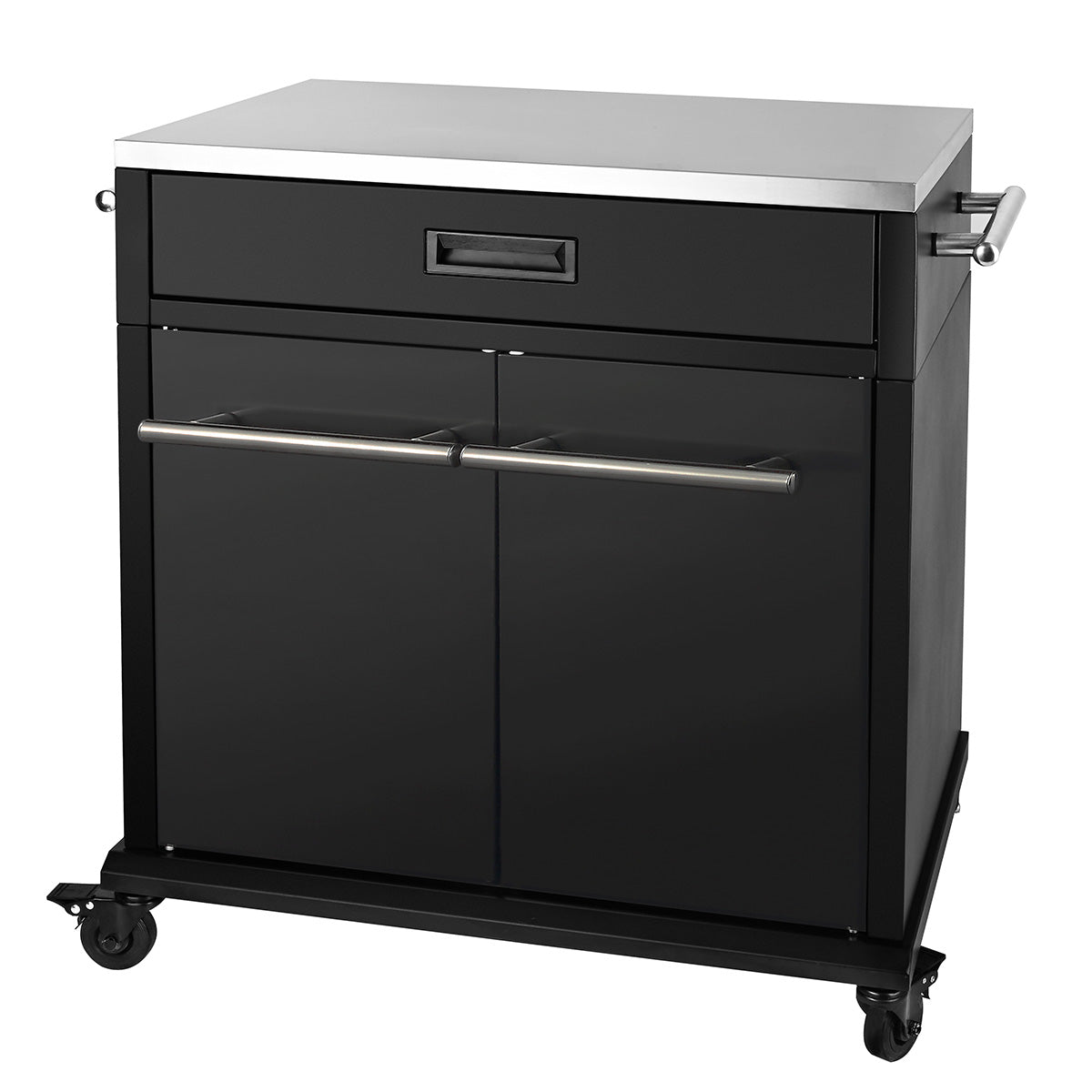 BBQ Cart med skuff og dører all black blank - SANTOS forfra
