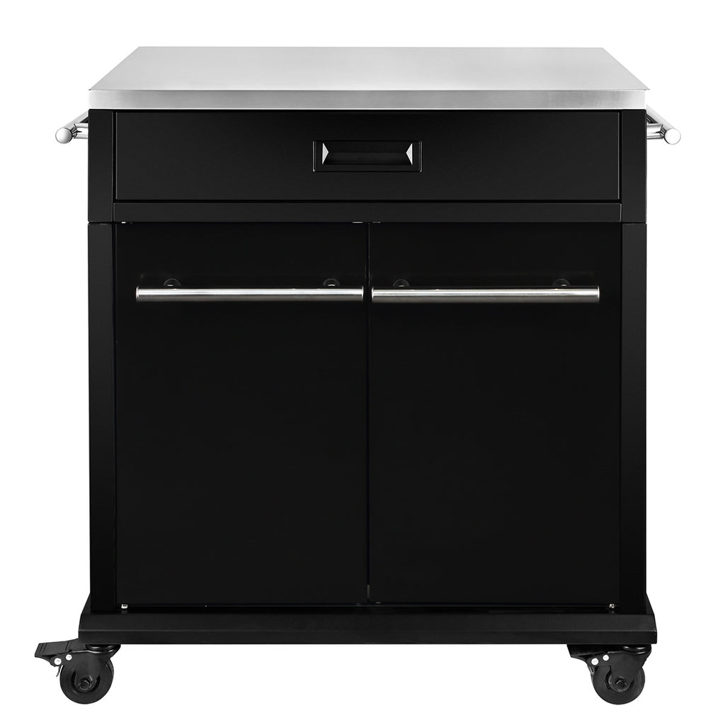 BBQ Cart med skuff og dører all black blank - SANTOS bakside
