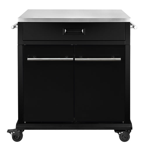BBQ Cart med skuff og dører all black blank - SANTOS bakside
