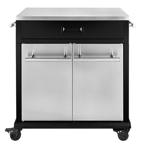 BBQ Cart med skuff og dører rustfritt stål - SANTOS bakside