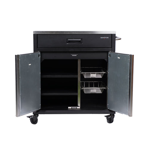 Bakside av BBQ Cart Pro all black blank rustfritt stål