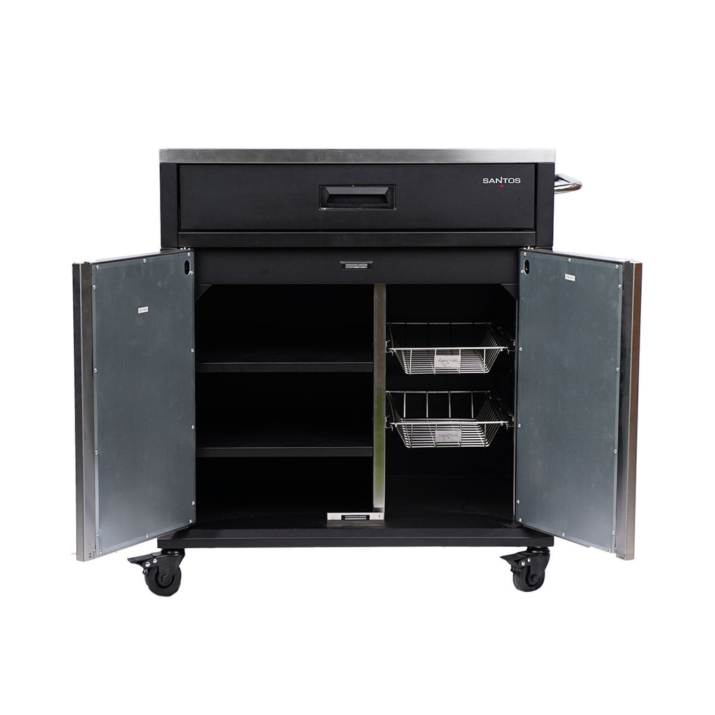 BBQ Cart Pro all black blank - SANTOS bakside