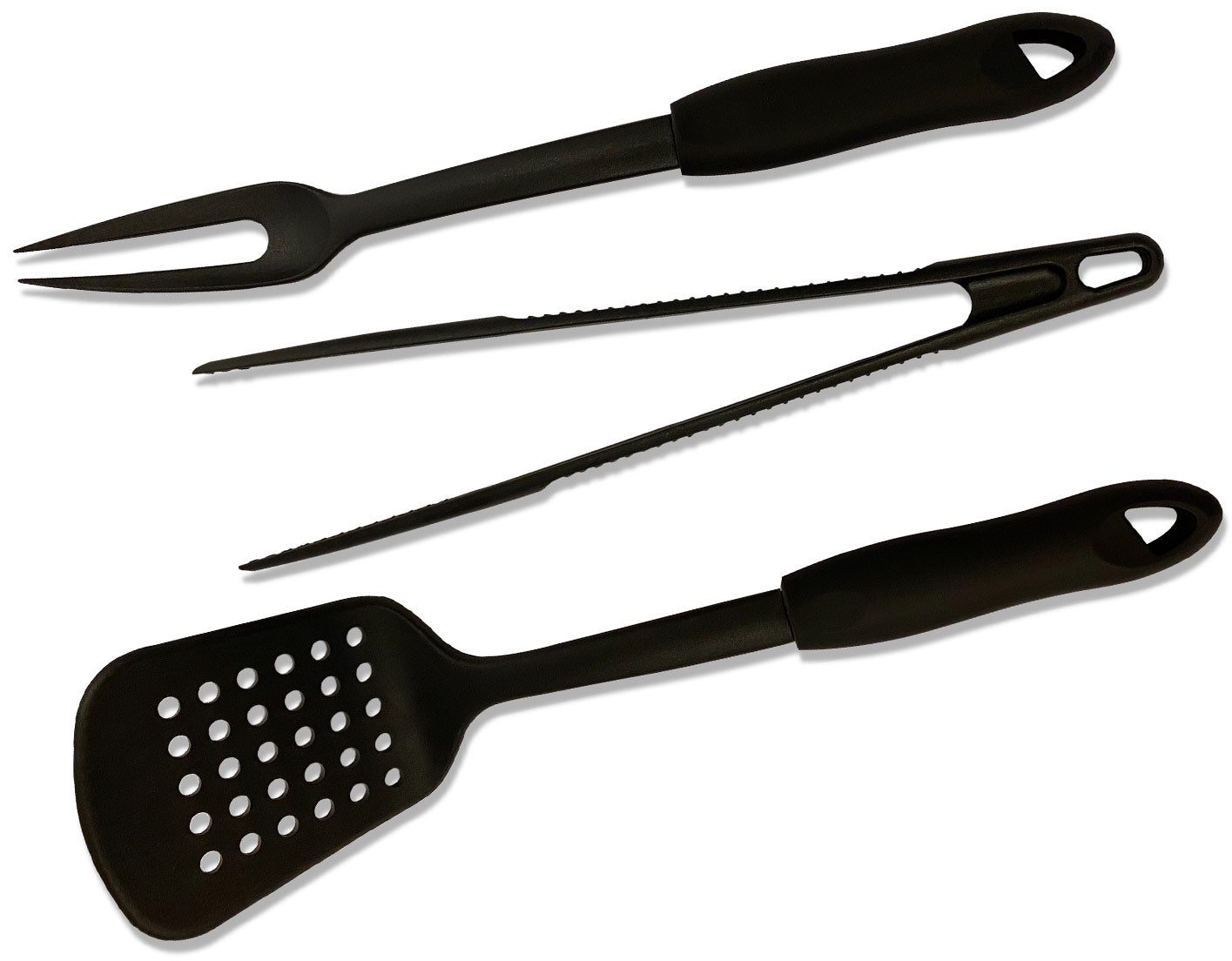 BBQ grillsett 3-delt med grillspade, grilltang og gaffel - CADAC forfra