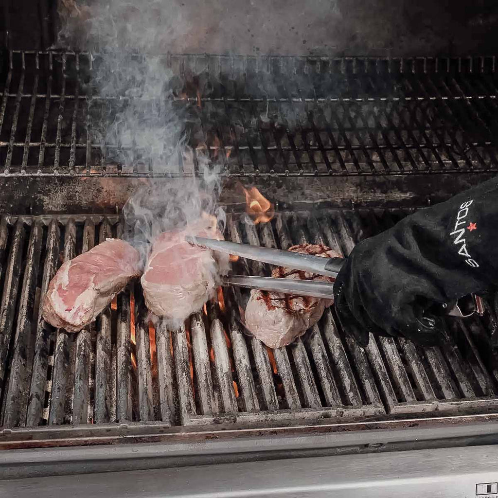 BBQ grillverktøy 3-delt rustfritt stål - SANTOS bakside