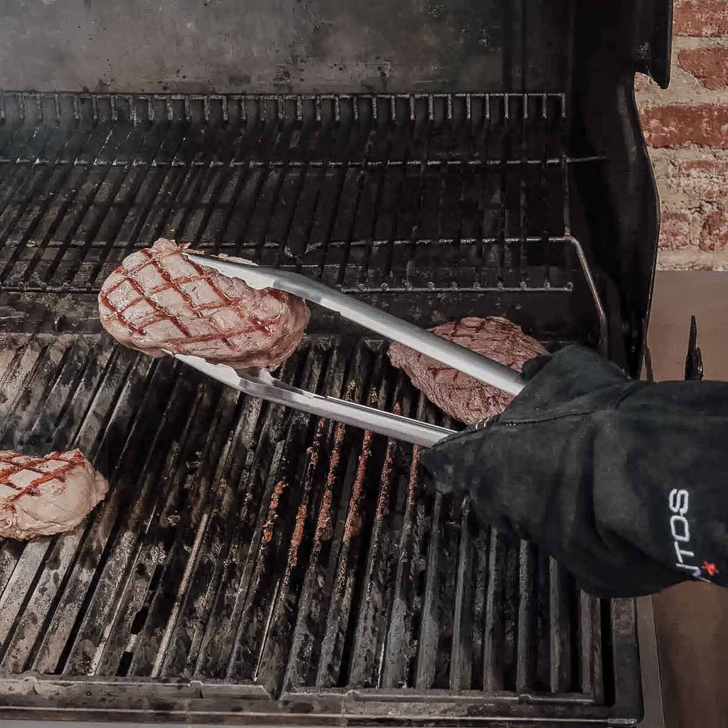 BBQ grillverktøy 3-delt rustfritt stål - SANTOS nærbilde av rustfritt stål