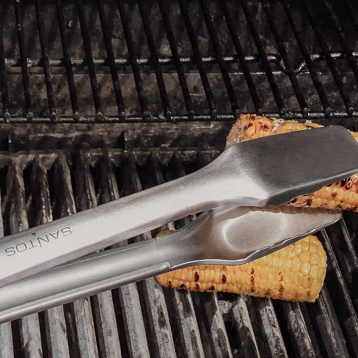 BBQ grillverktøy 3-delt rustfritt stål - SANTOS komplett sett