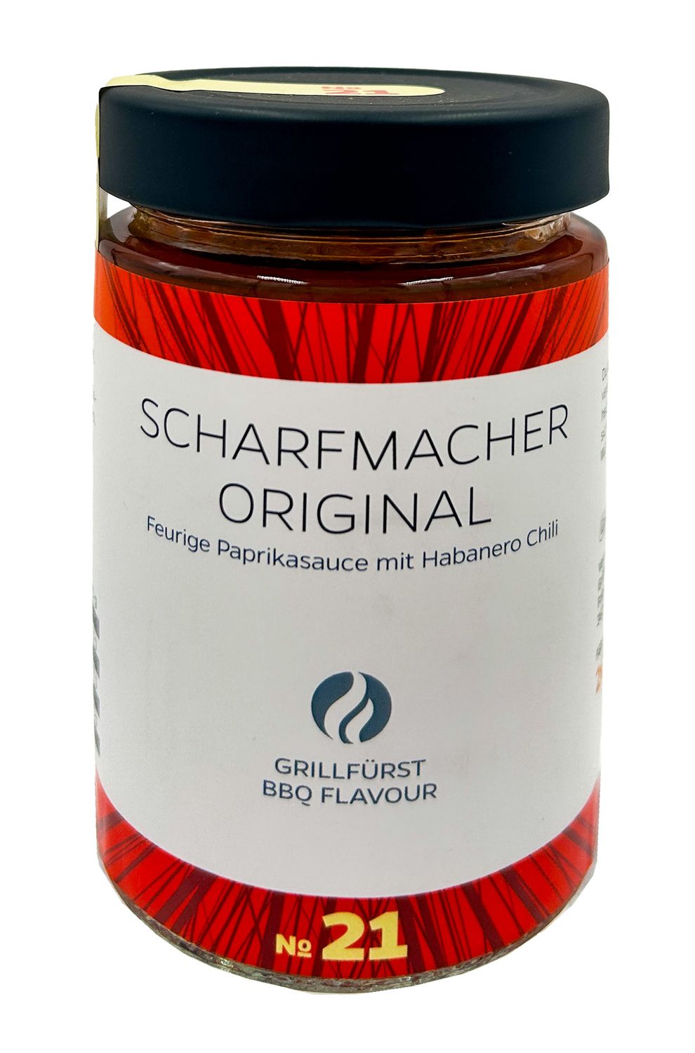 BBQ-saus Scharfmacher Original habanero No. 21 260 ml flaske forfra