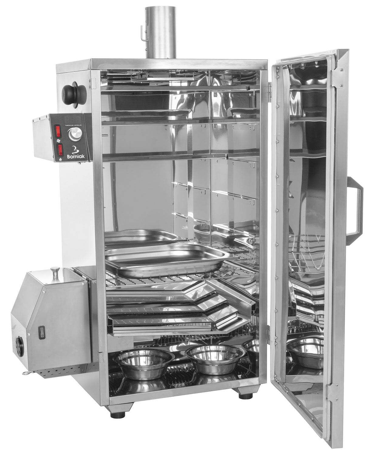 Detalj av digital styring på BBQ smoker BBDS-70 digital rustfritt stål 70 l