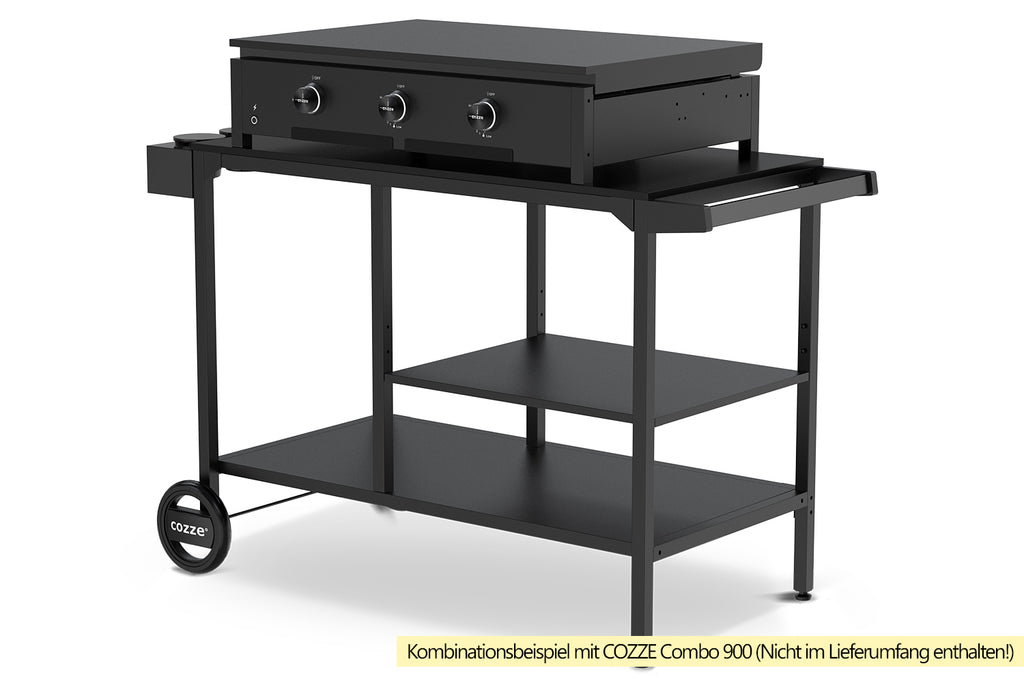 Nærbilde av hjul på BBQ Station grillbord med hjul 115x60 cm - Cozze