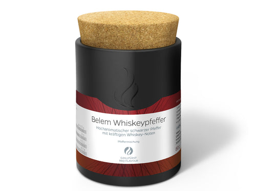 Belem whiskeypepper Single Malt keramikkboks 80g forside