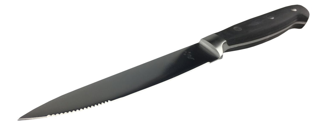 Montert Biffkniver med bølgeslip 2-pack rustfritt stål Grillfürst på bord