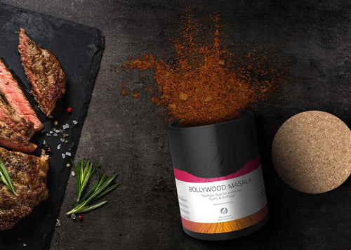 Bakside av Bollywood Masala tandoori-krydderblanding 100 g - Grillfürst krydderdose