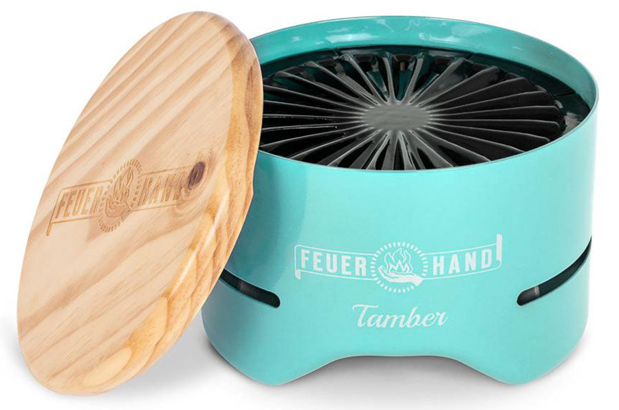 Bordgrill Tamber lysegrønn 20 cm trekull emaljert rist bakside