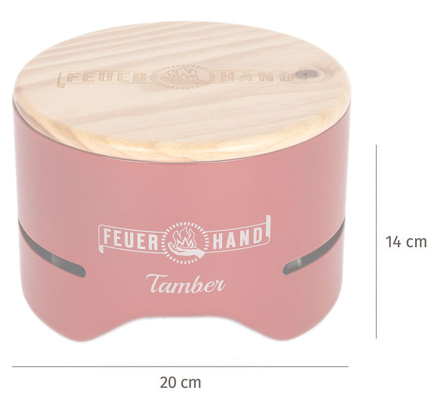 Montert Bordgrill Tamber rød 20 cm trekull emaljert rist
