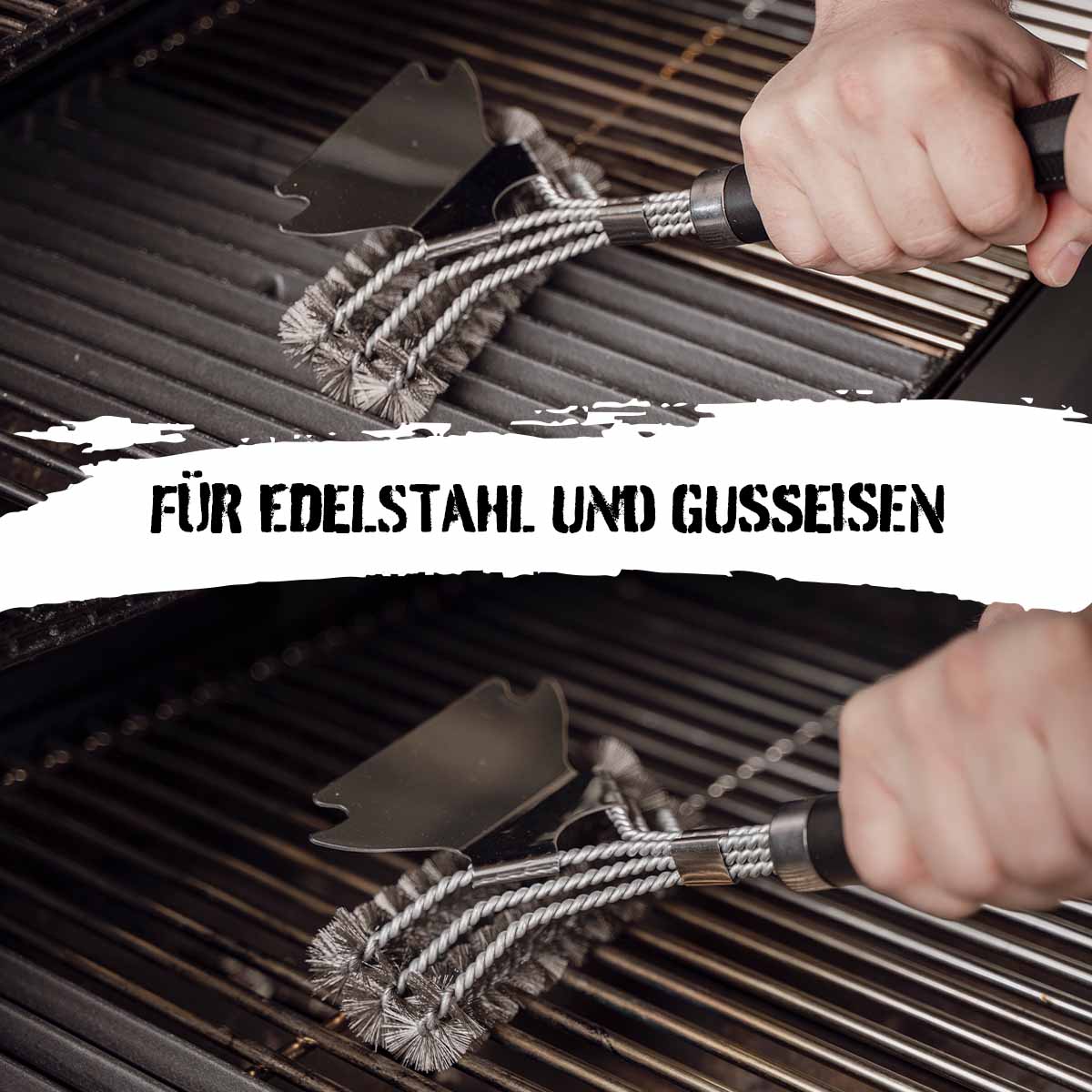 Montert Børstehode for grillbørste utskiftbart - SANTOS på grillbørste