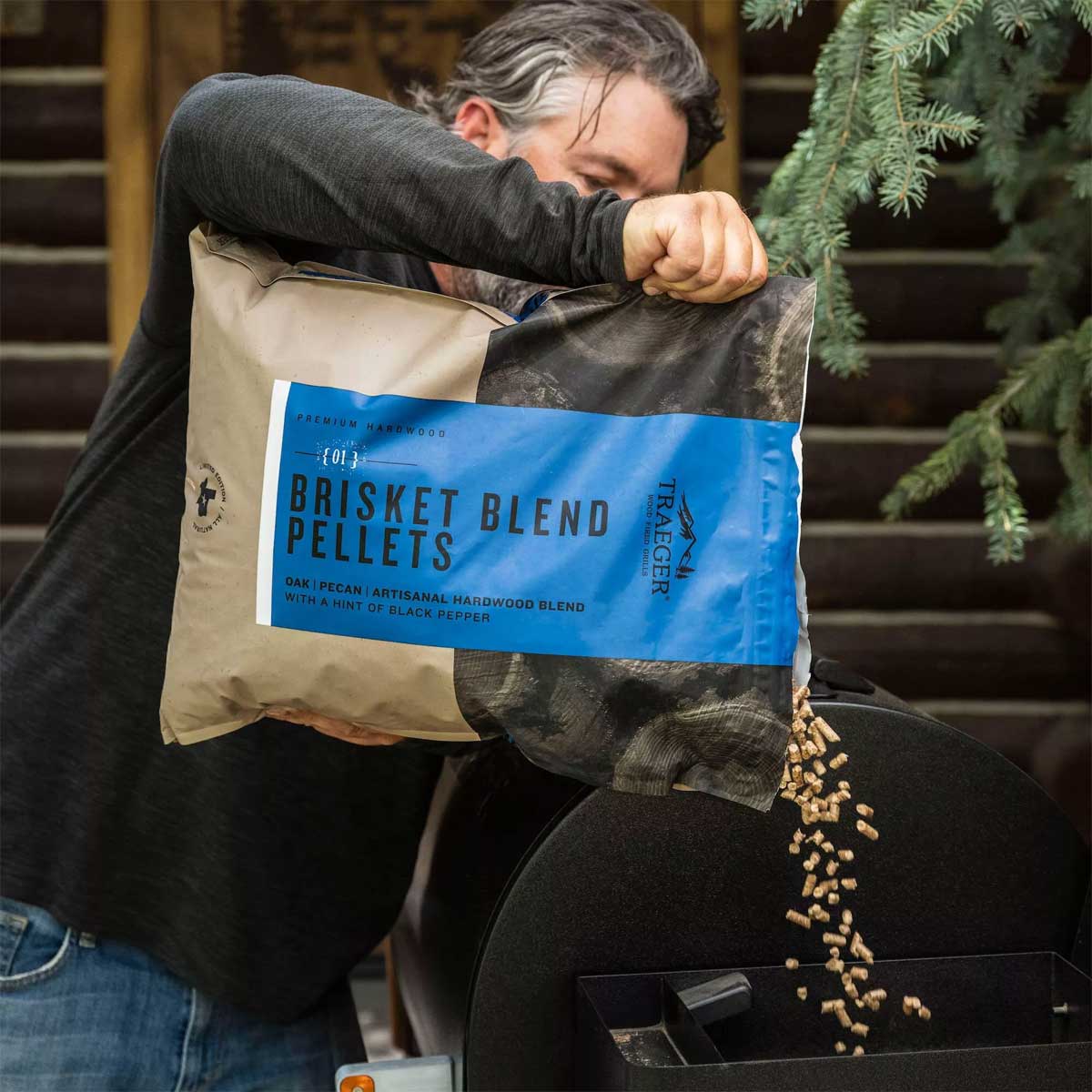 Brisket Blend hardtrepellets Limited Edition - Traeger poseåpning