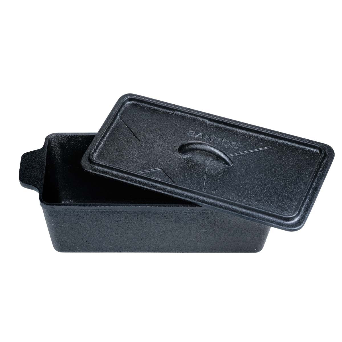 Brødform K4 med lokk støpejern 34 x 13 cm - SANTOS forfra
