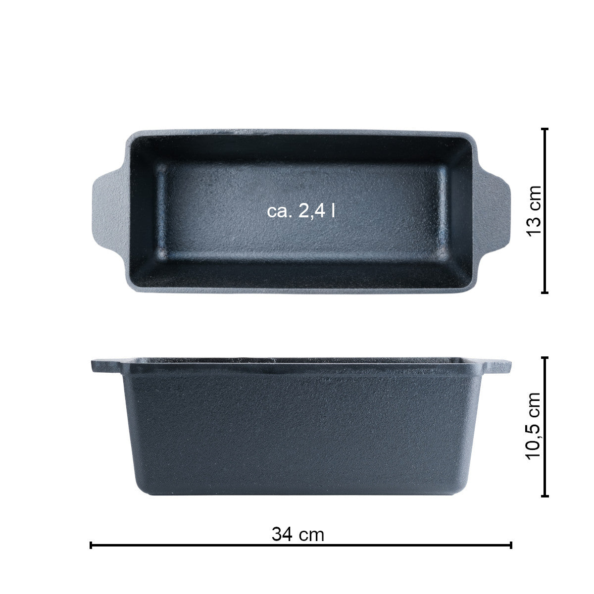 Nærbilde av lokk på Brødform K4 med lokk støpejern 34 x 13 cm - SANTOS