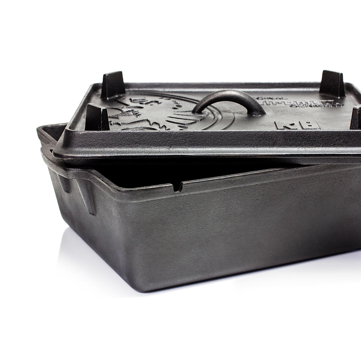 Støpejerns brødform med lokk k8 34x24 cm - Petromax bakside