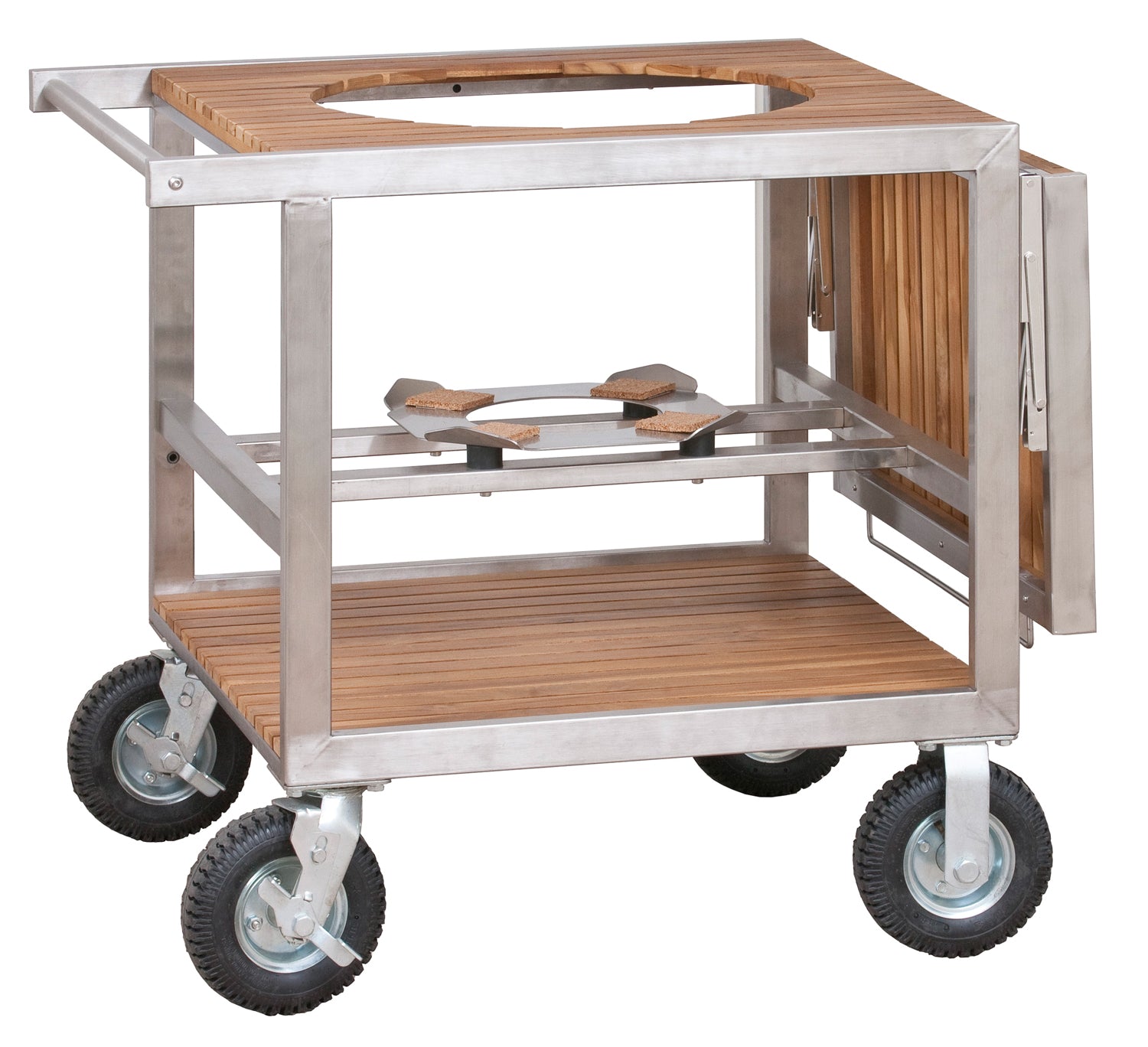Buggy for LeCHEF / Two.66 inkl. sidebord rustfritt stål for mobil grilling