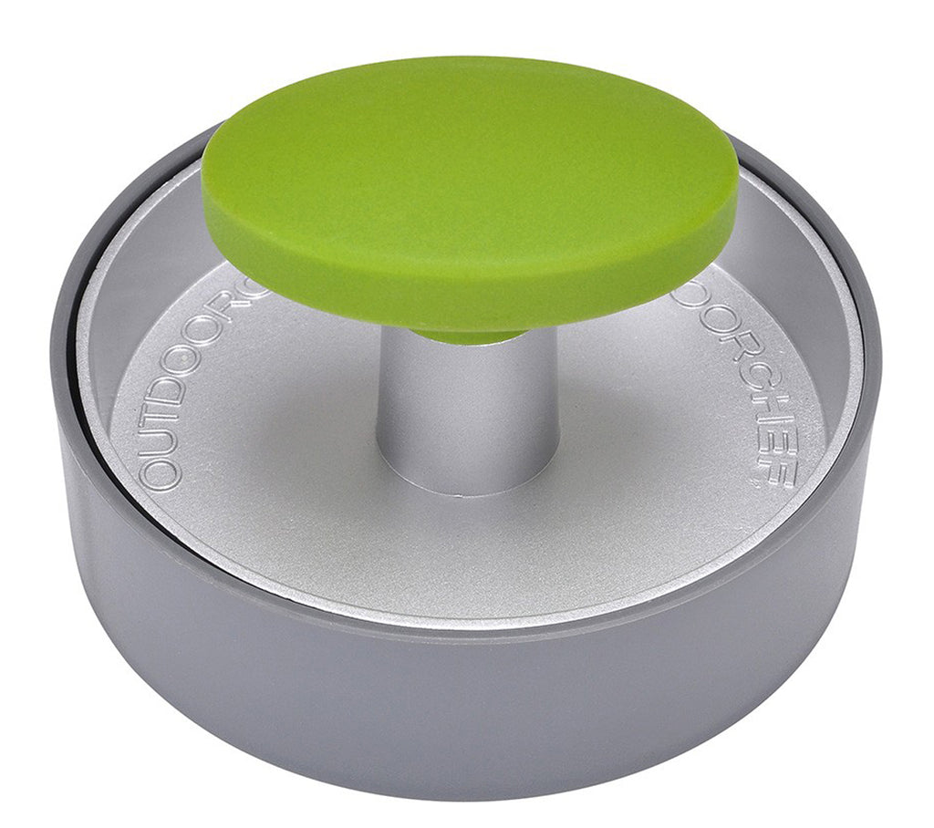 Burgerpresse aluminium 12 cm - Outdoorchef bakside